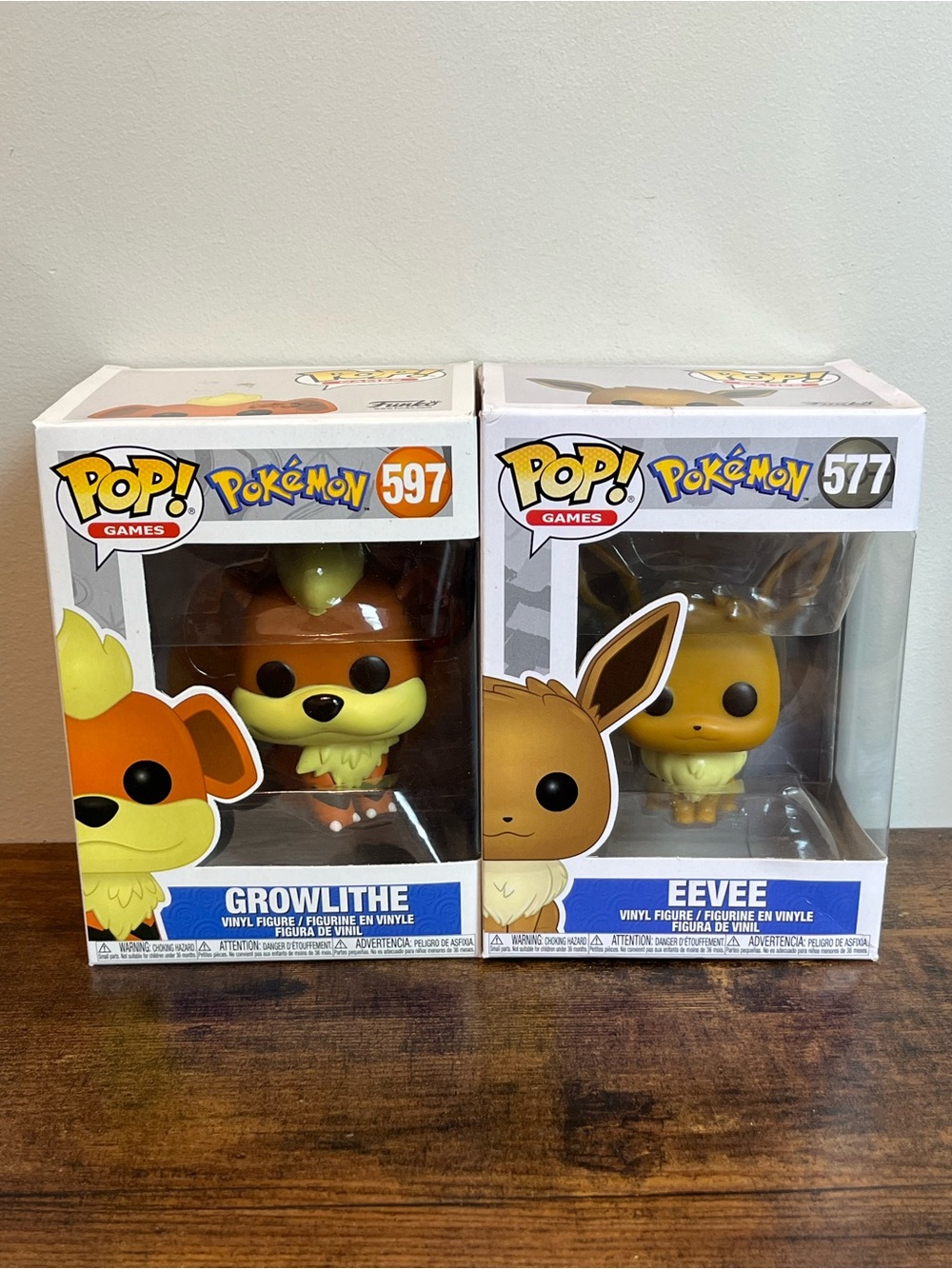 Funko Pop! Pokémon Growlithe #597 & Eevee #577